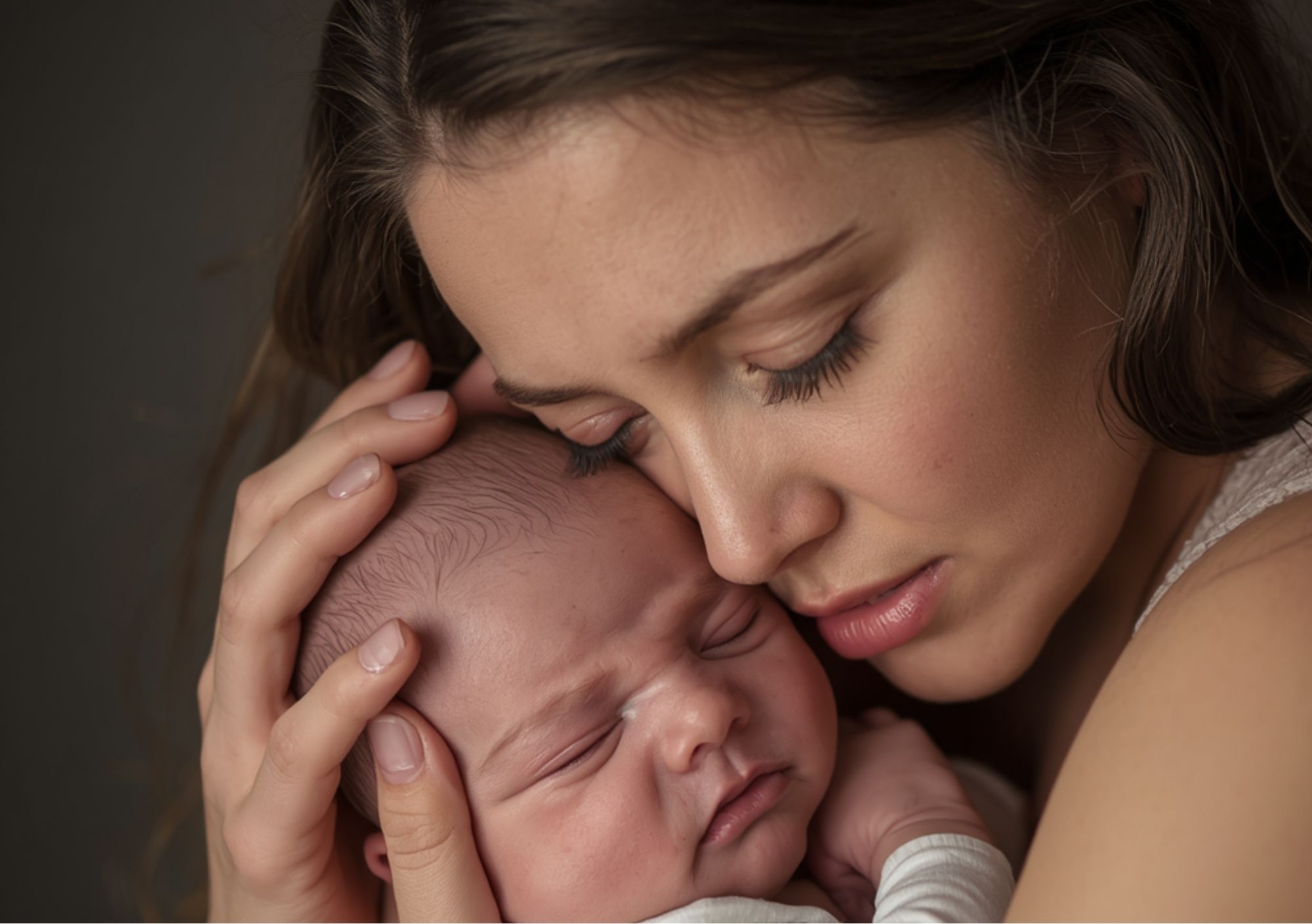 Mutter hält ihr Baby im Arm